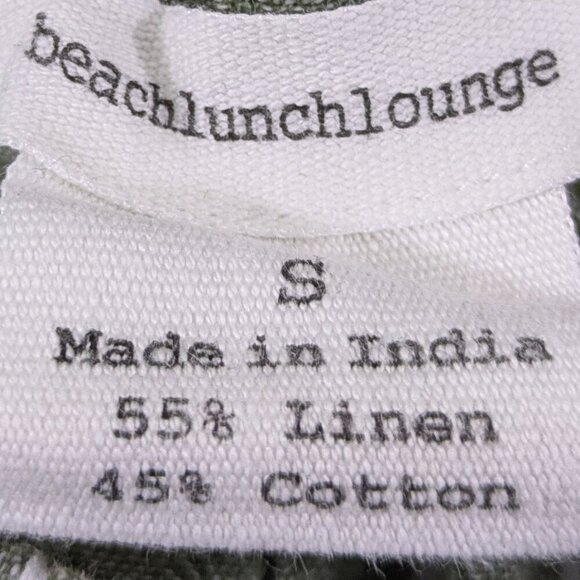 Beach Lunch Lounge Capri Pull On Womens Small Linen Blend Crop Green Striped - Picture 8 of 9